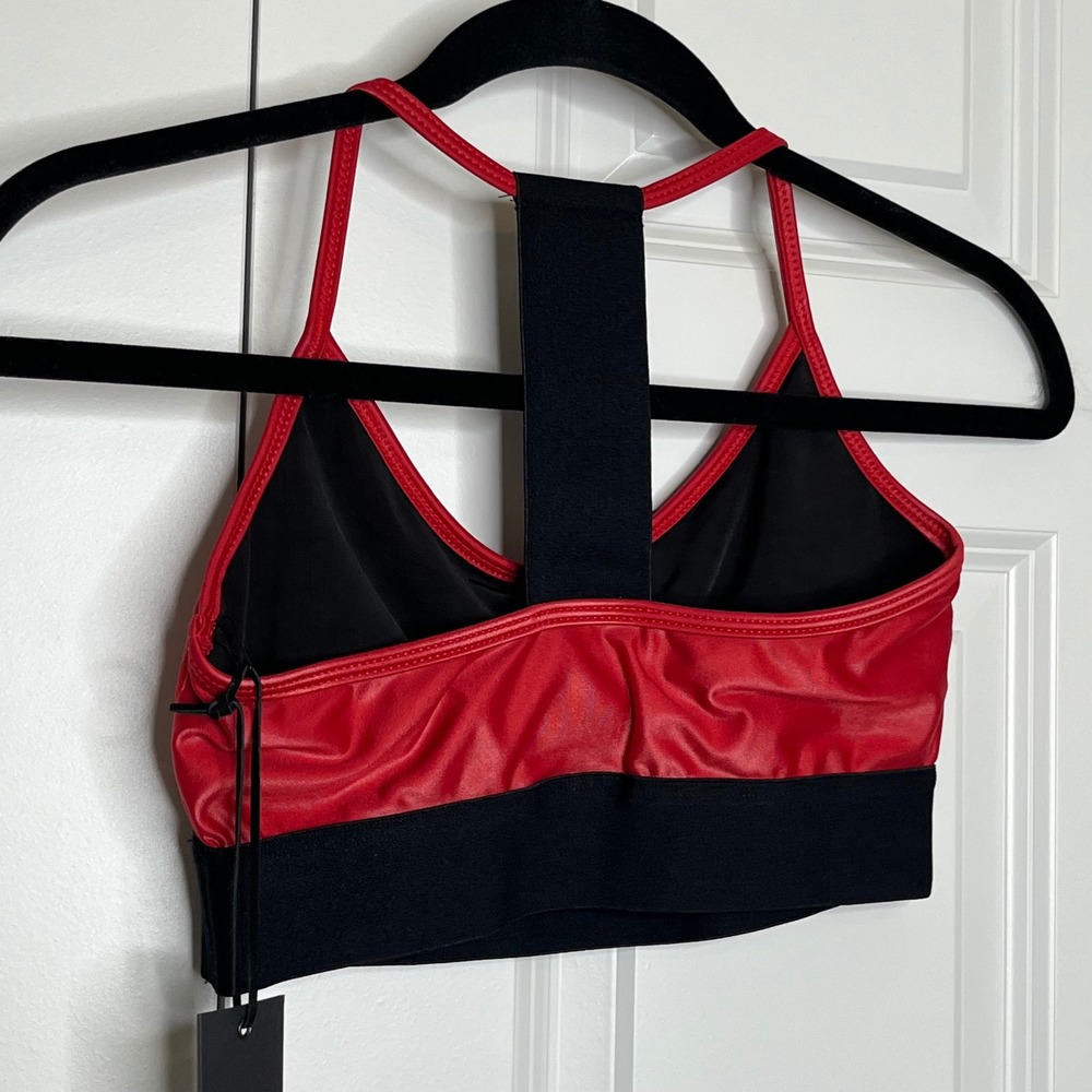 NWT Noli Cherry Liquid Leggings & Sports Bra Set Small Red - Picture 4 of 12